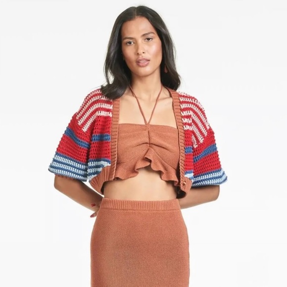 Sachin & Babi Women’s Multicolor Striped Knit Penny Cardigan Size Large - Picture 1 of 9